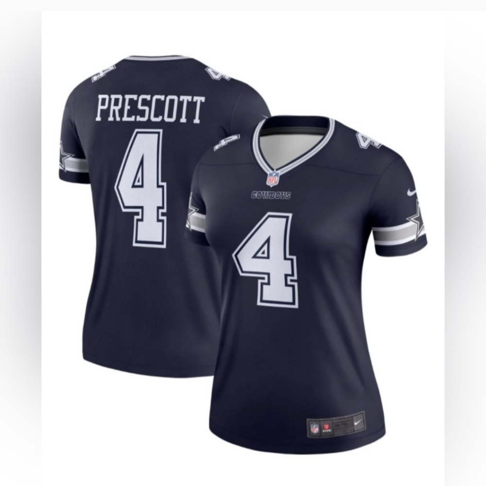 Women's Dallas Cowboys Dak Prescott Nike Navy Game Team Jersey. XL